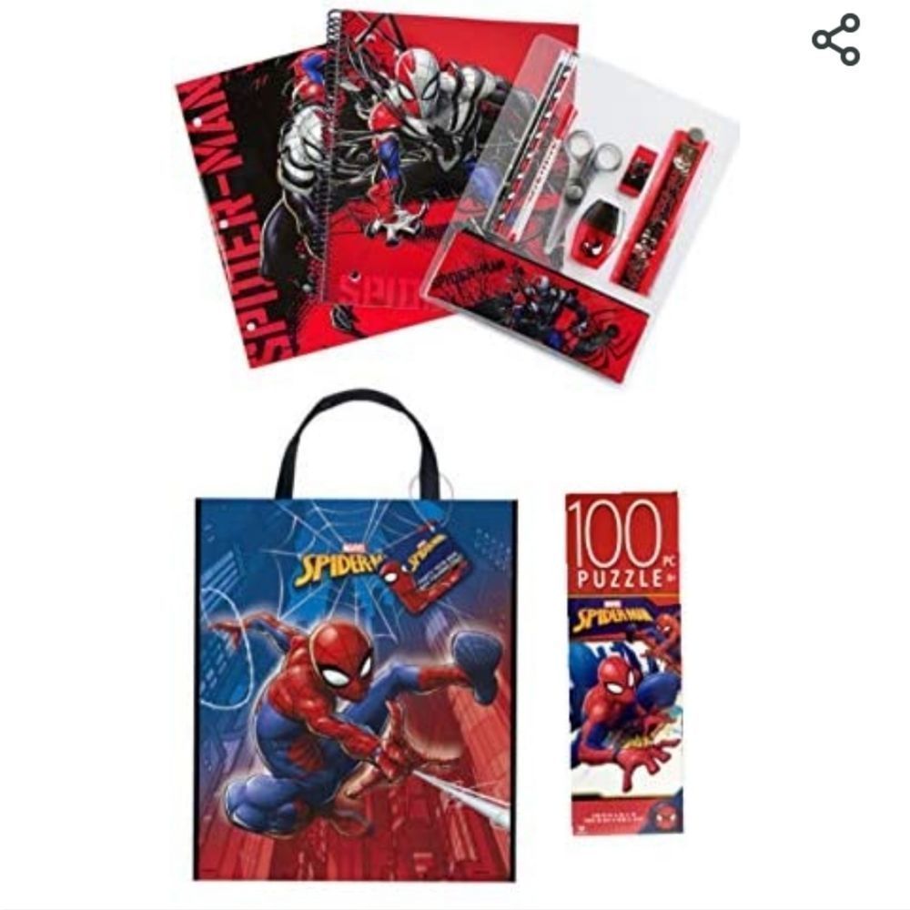 SPIDERMAN school supplies Gift Superhero Bundle Lot in Bag NWT